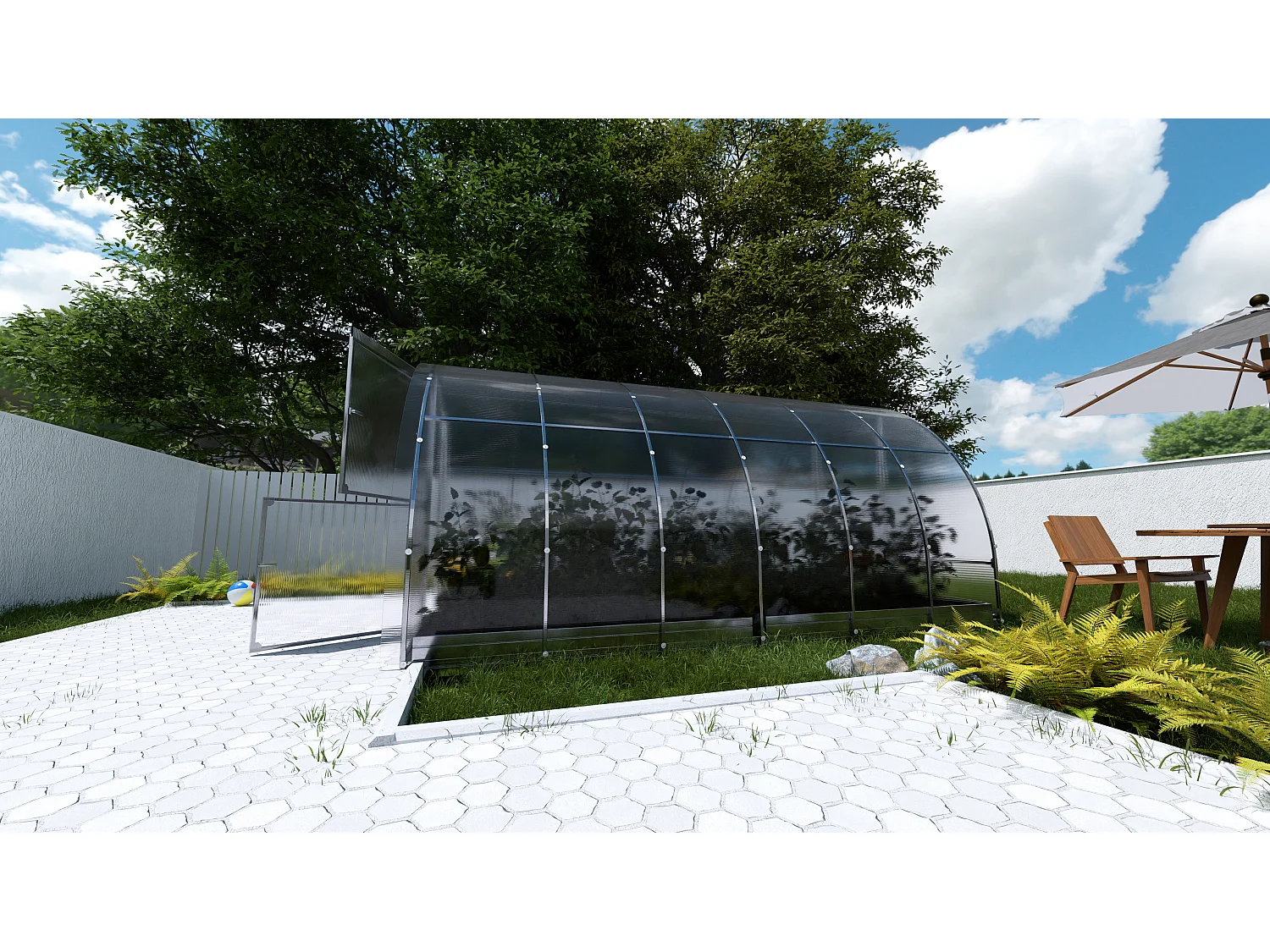 Klasika Greenhouses Easy KLASIKA Gewächshaus 12m² 3m x 4m Mit 4 mm Polycarbonatabdeckung