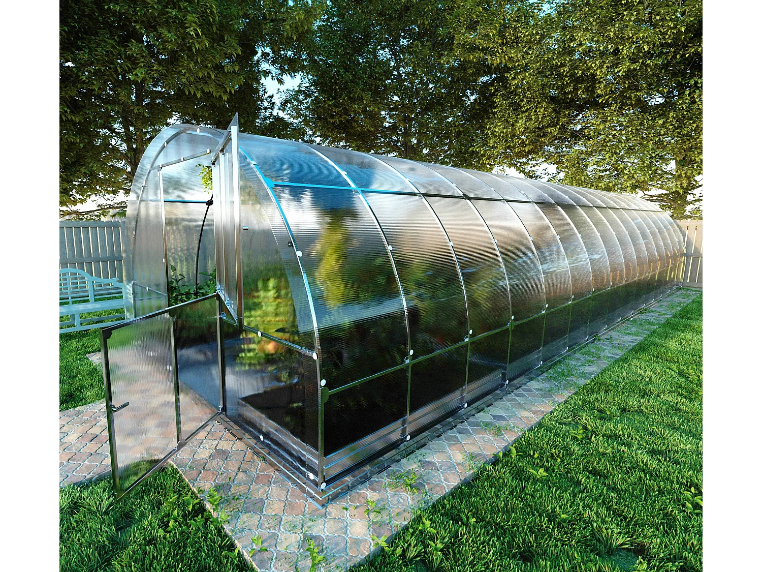 Klasika Greenhouses Tube KLASIKA Serre 18m² 3m x 6m Avec couverture en polycarbonate de 6 mm
