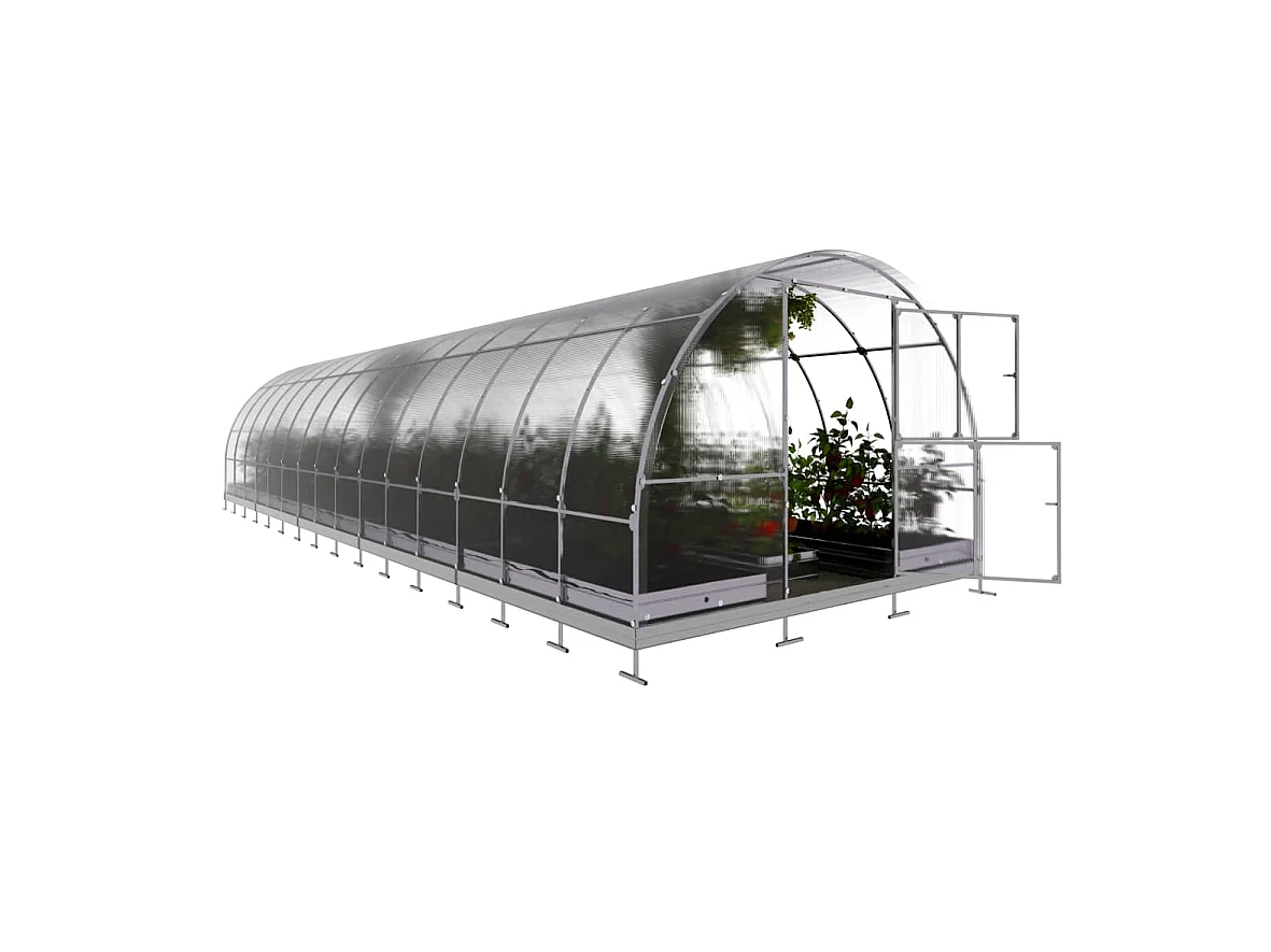 Klasika Greenhouses Tube KLASIKA Serre 18m² 3m x 6m Avec couverture en polycarbonate de 6 mm