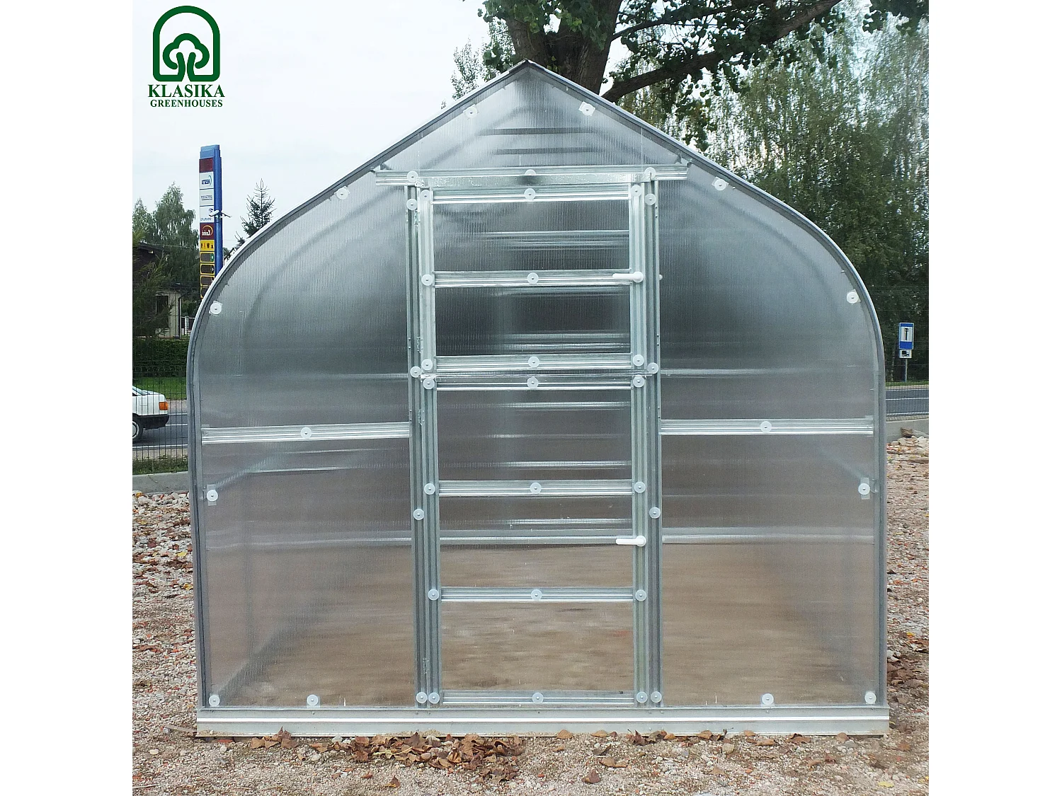 Klasika Greenhouses Standart KLASIKA Gewächshaus 30m² 2,5m x 12m Mit 6 mm Polycarbonatabdeckung 6 Dachfensters