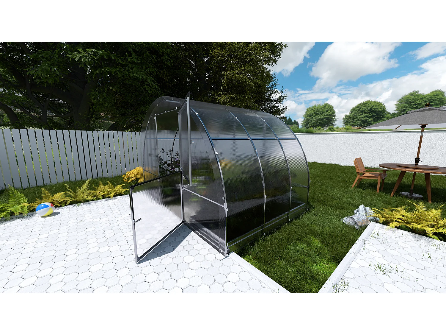 Klasika Greenhouses Easy KLASIKA Gewächshaus 6m² 3m x 2m Mit 4 mm Polycarbonatabdeckung