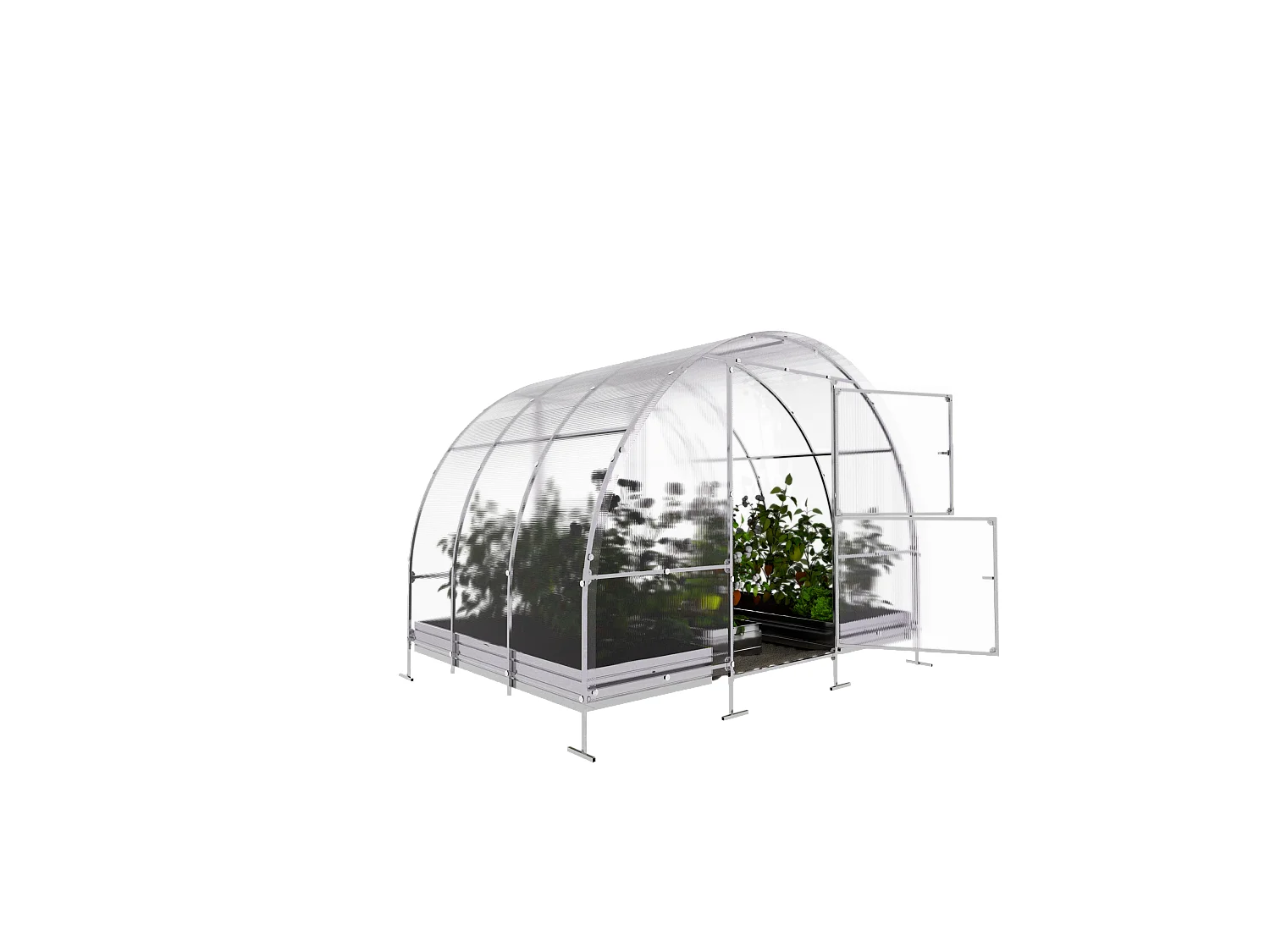 Klasika Greenhouses Easy KLASIKA Gewächshaus 6m² 3m x 2m Mit 4 mm Polycarbonatabdeckung