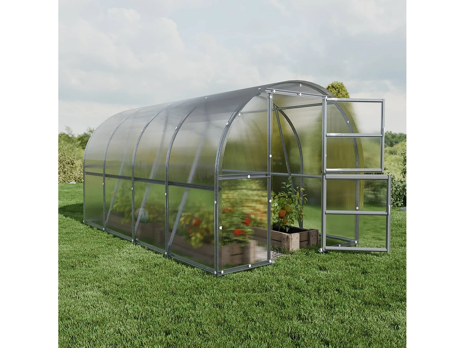 KLASIKA BALTIC LT PREMIUM 3x4m Gewächshaus mit 6mm Polycarbonat-Beschichtung, Stahlrahmen, Zubehör, 12m²