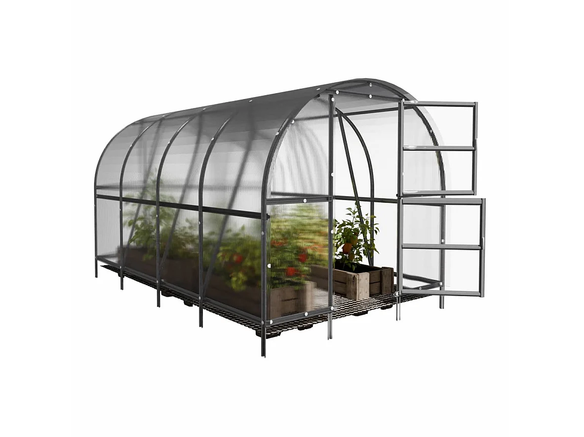 KLASIKA BALTIC LT PREMIUM 3x4m Gewächshaus mit 6mm Polycarbonat-Beschichtung, Stahlrahmen, Zubehör, 12m²