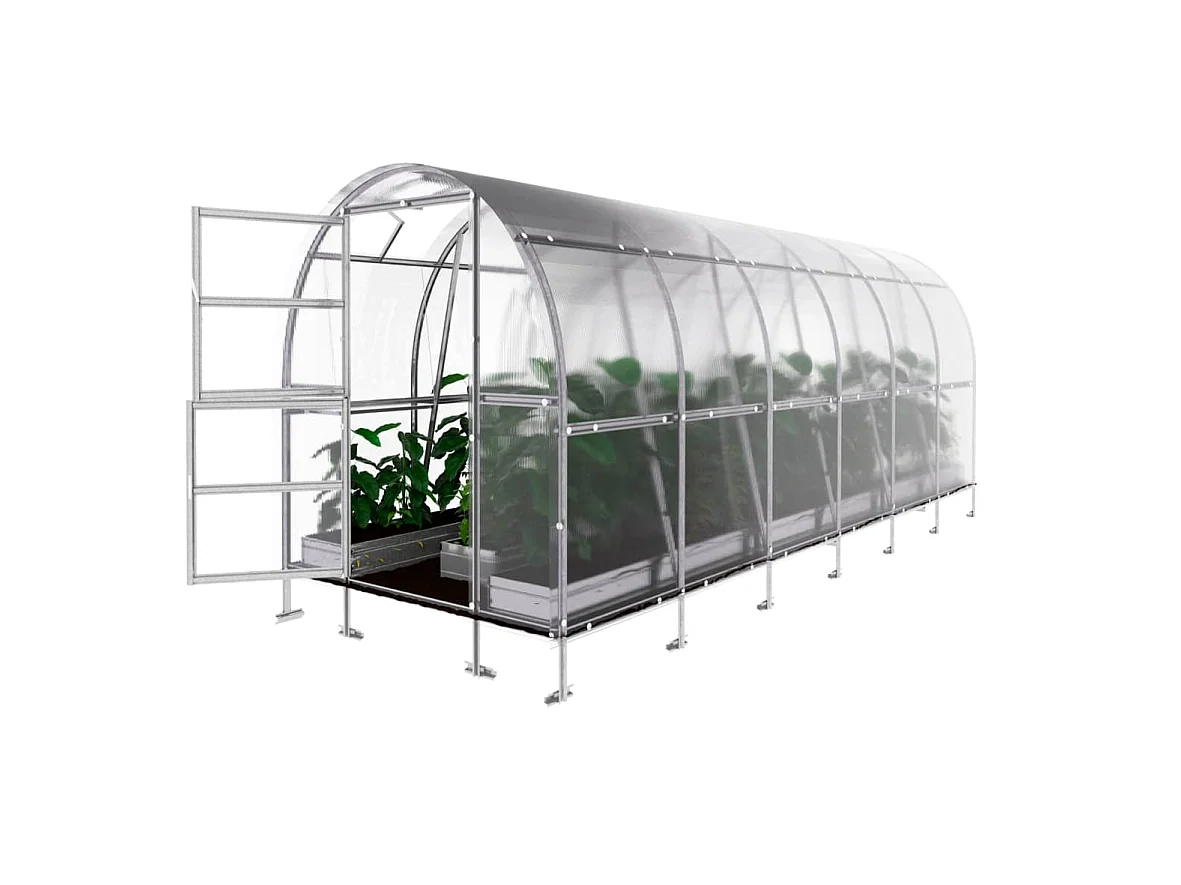 Klasika Greenhouses Slim KLASIKA Gewächshaus 12m² 2m x 6m Mit 4 mm Polycarbonatabdeckung