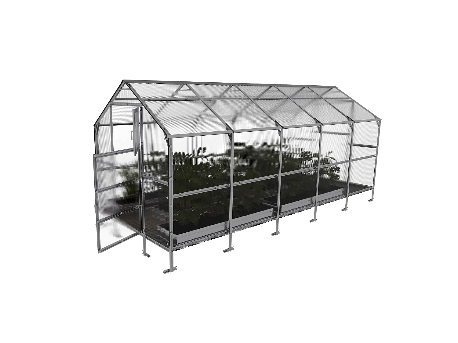 Klasika Greenhouses Bernard KLASIKA Gewächshaus 2,35 x 5 m 11,75 m²  Mit 6 mm Polycarbonatabdeckung