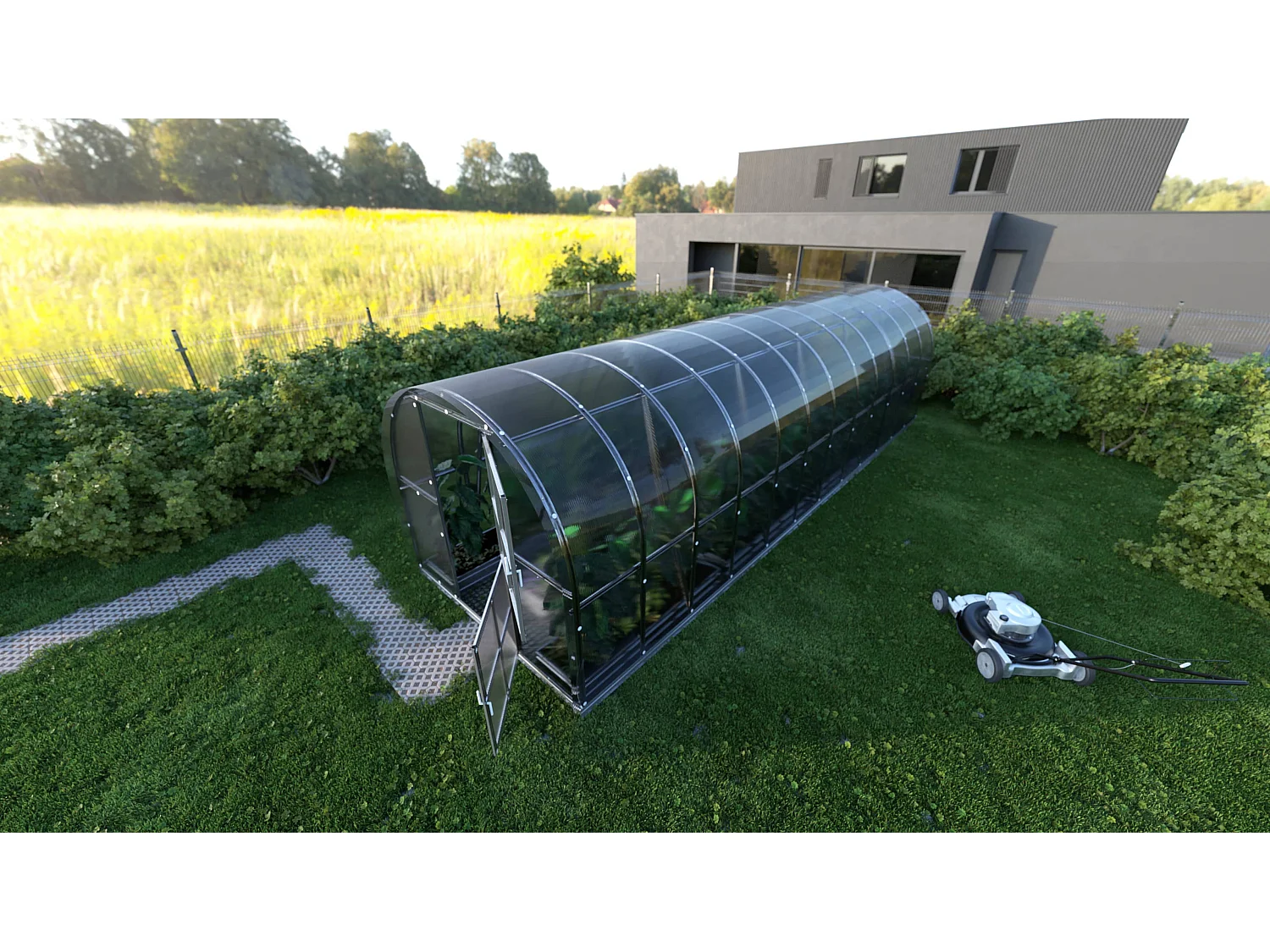 Klasika Greenhouses Arch KLASIKA Gewächshaus 24m² 3m x 8m Mit 6 mm Polycarbonatabdeckung