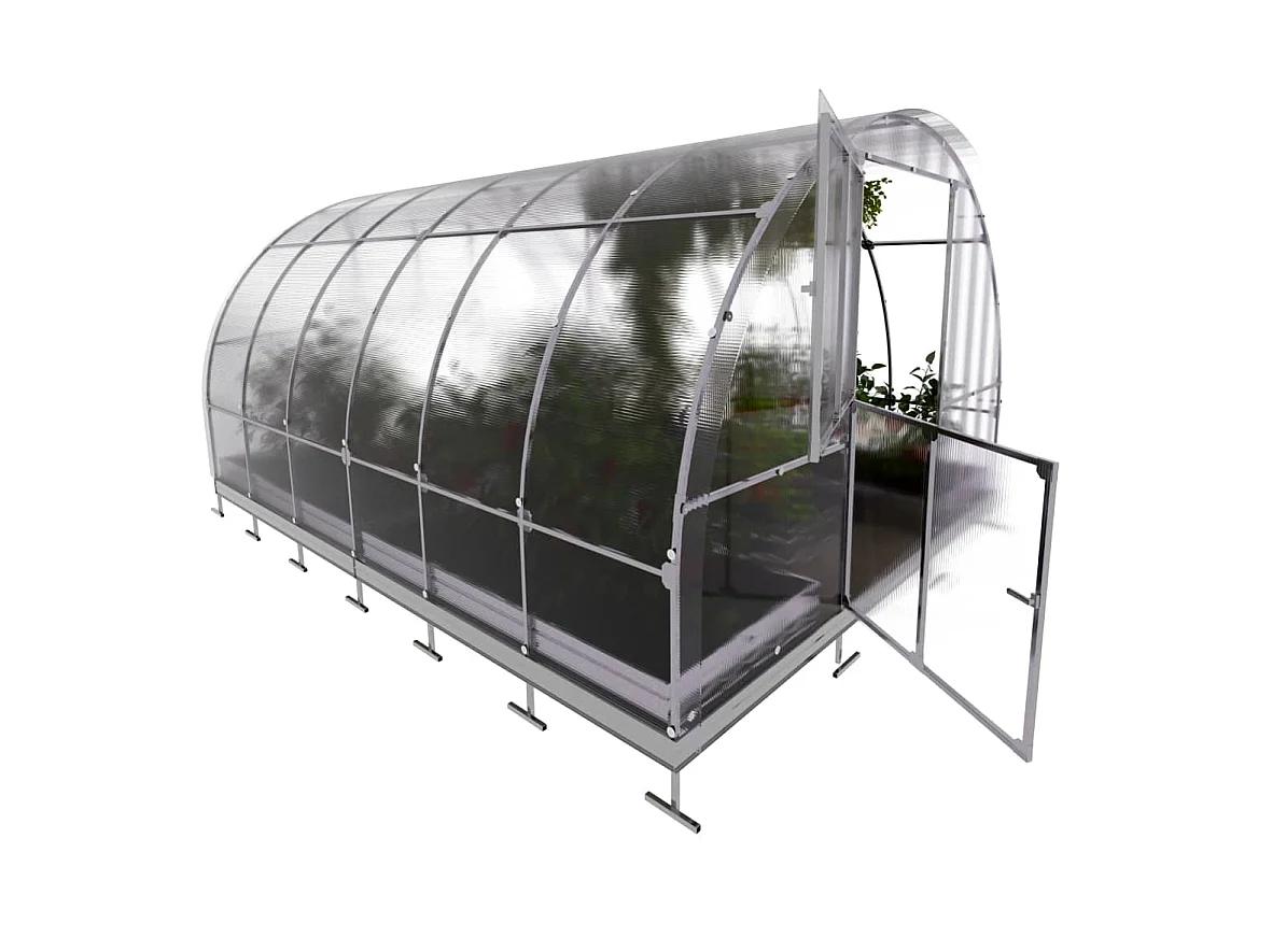 Klasika Greenhouses Tube KLASIKA Gewächshaus 12m² 3m x 4m Mit 6 mm Polycarbonatabdeckung