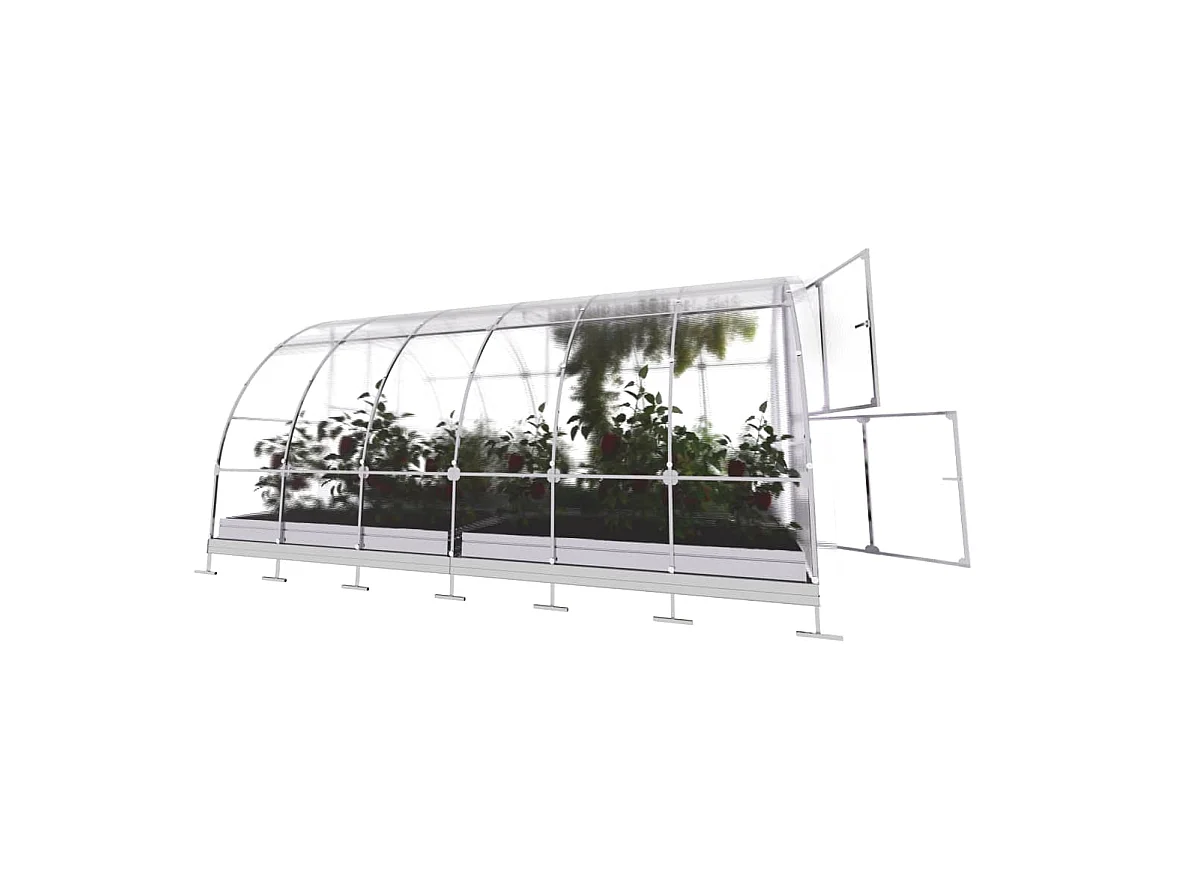 Klasika Greenhouses Tube KLASIKA Gewächshaus 12m² 3m x 4m Mit 6 mm Polycarbonatabdeckung