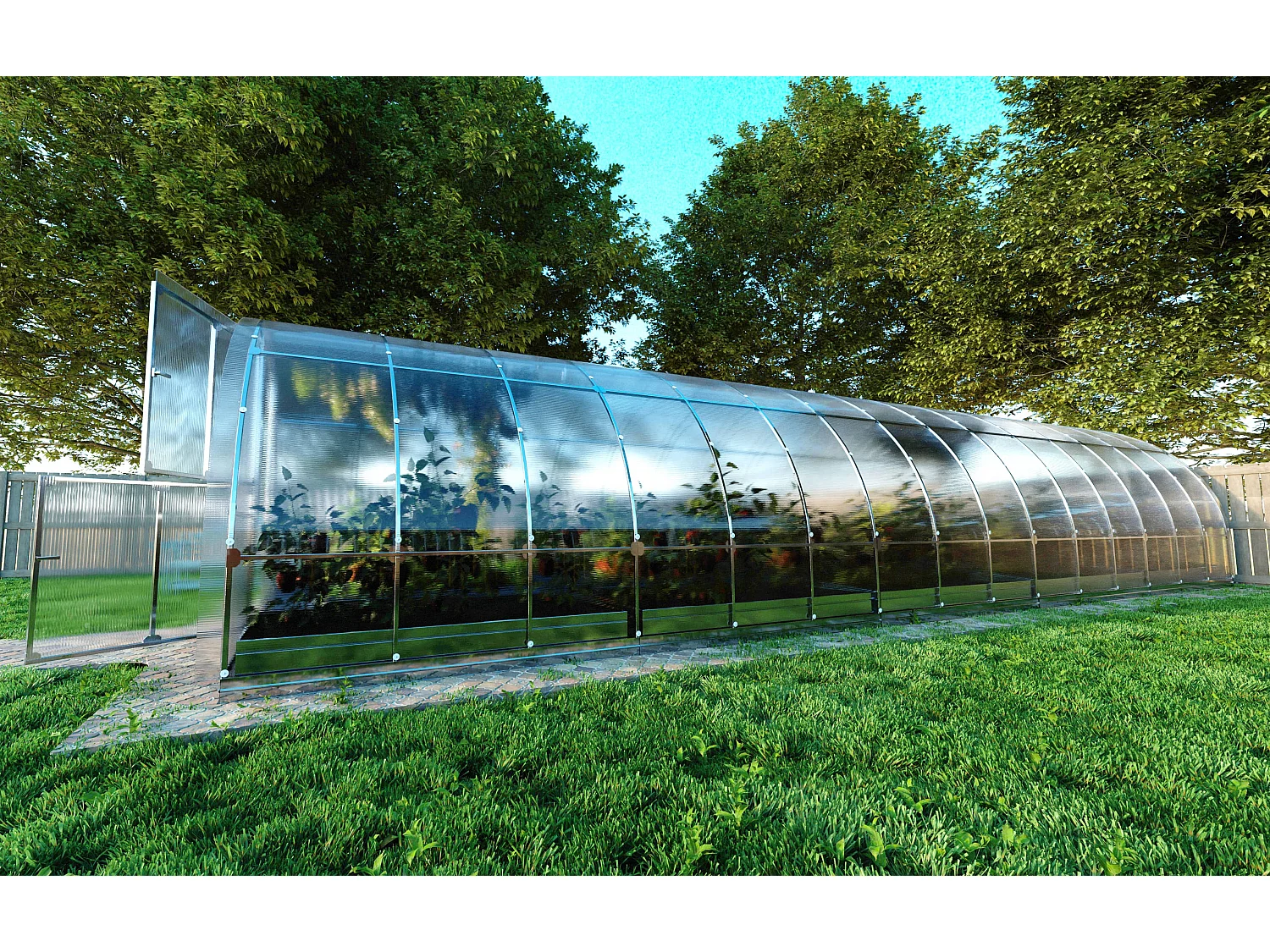 Klasika Greenhouses Tube KLASIKA Serre 12m² 3m x 4m Avec couverture en polycarbonate de 6 mm
