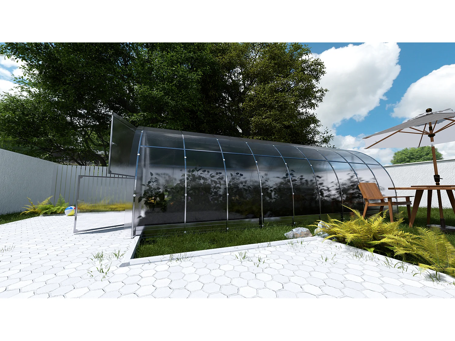 Klasika Greenhouses Easy KLASIKA Gewächshaus 18m² 3m x 6m Mit 4 mm Polycarbonatabdeckung