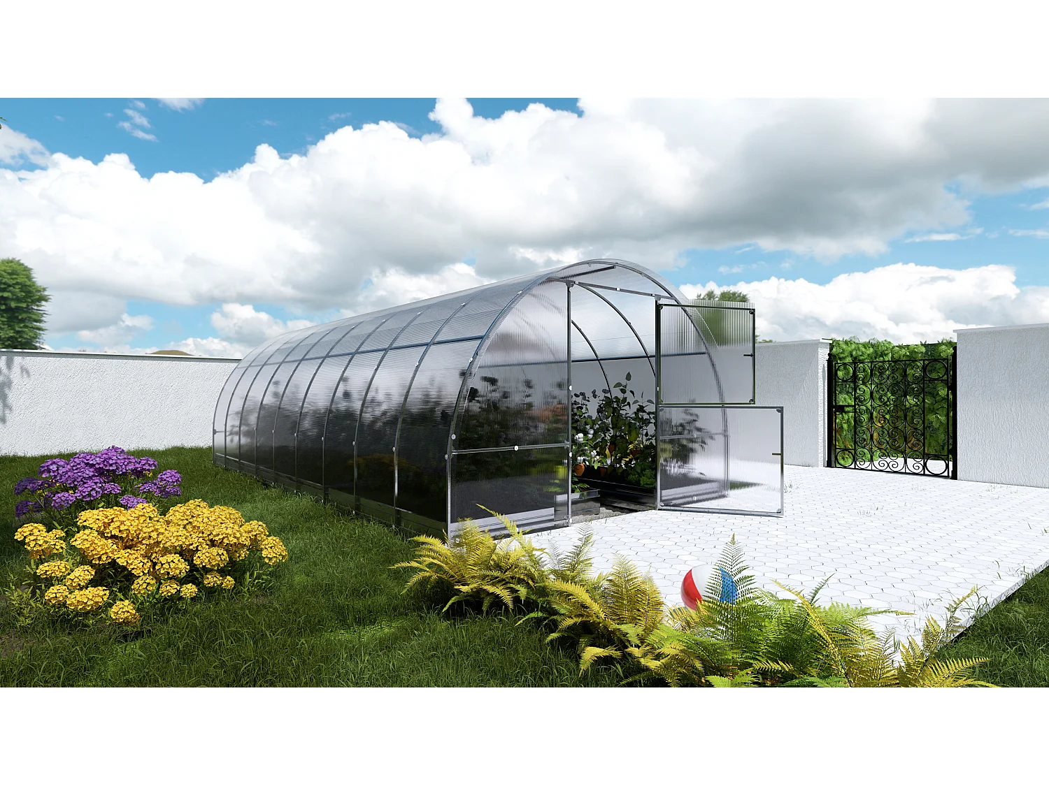 Klasika Greenhouses Easy KLASIKA Gewächshaus 18m² 3m x 6m Mit 4 mm Polycarbonatabdeckung