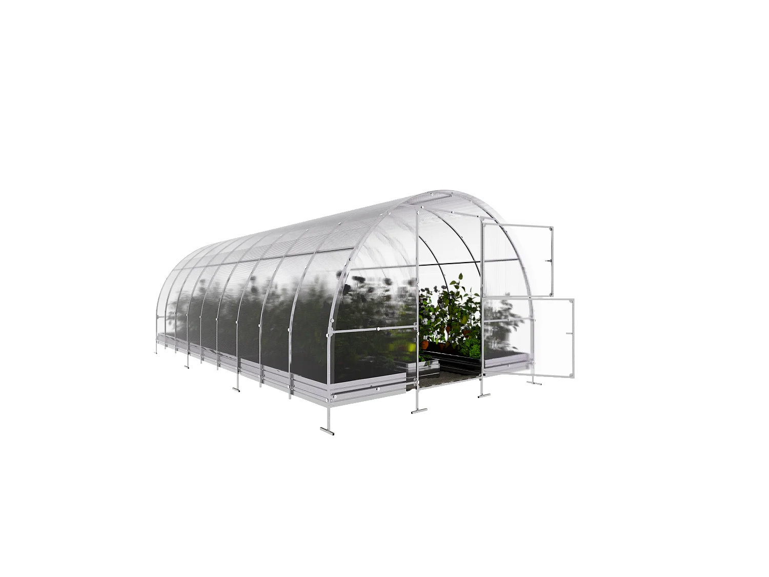 Klasika Greenhouses Easy KLASIKA Gewächshaus 18m² 3m x 6m Mit 4 mm Polycarbonatabdeckung
