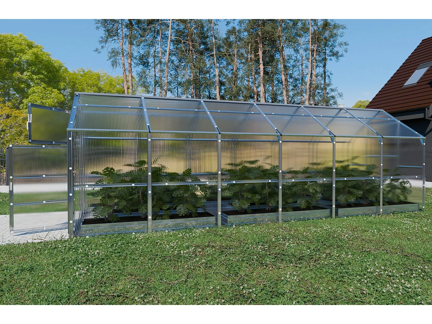 Klasika Greenhouses Bernard KLASIKA Gewächshaus 2,35 x 6 m 14,1 m²  Mit 4 mm Polycarbonatabdeckung