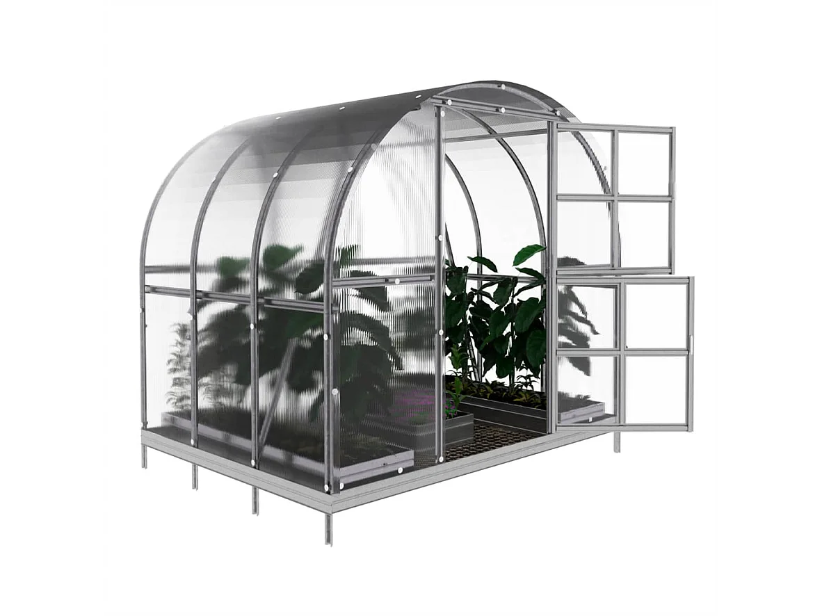 Klasika Greenhouses Arch KLASIKA Gewächshaus 6m² 3m x 2m Mit 4 mm Polycarbonatabdeckung