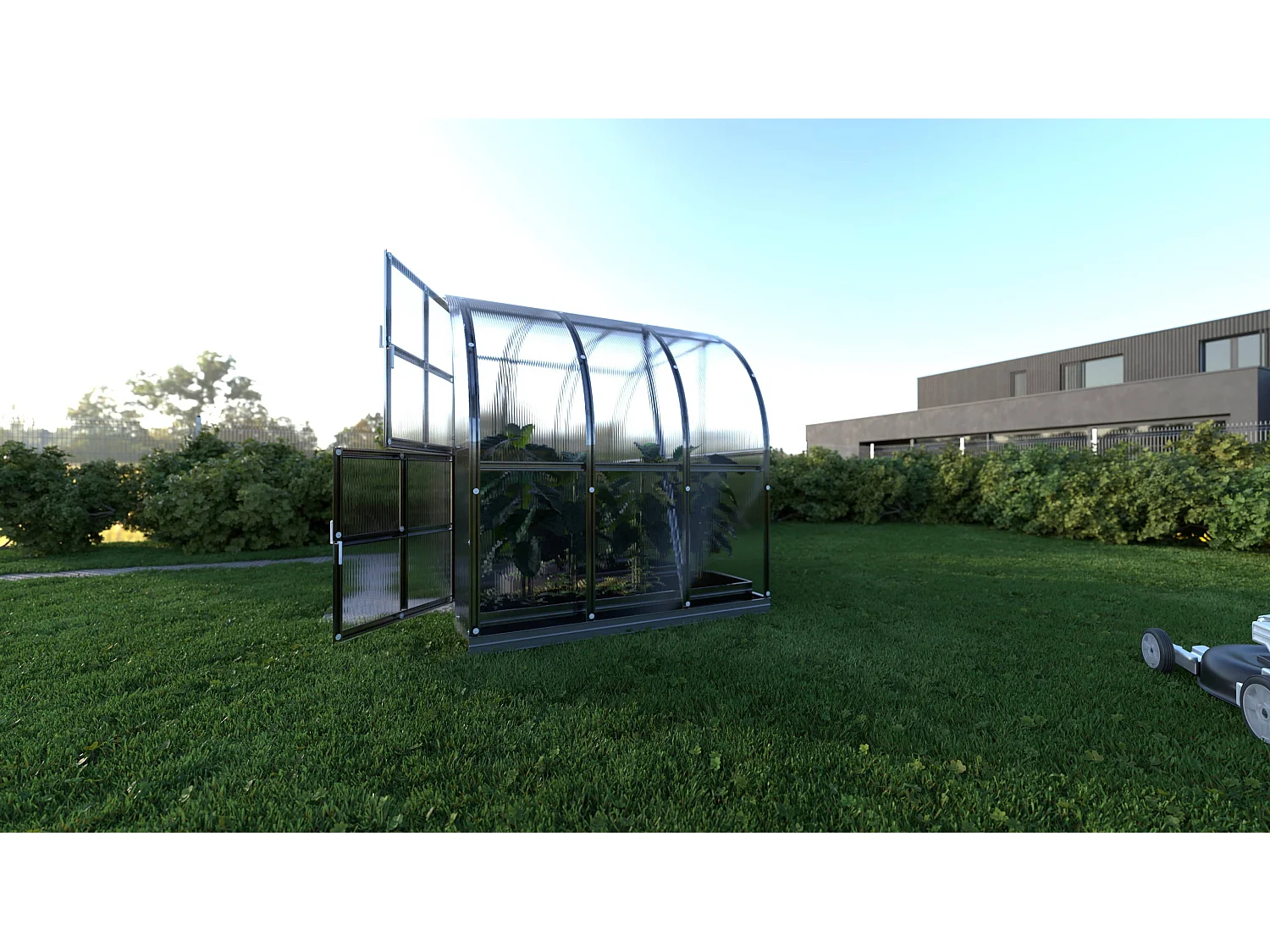 Klasika Greenhouses Arch KLASIKA Gewächshaus 6m² 3m x 2m Mit 4 mm Polycarbonatabdeckung