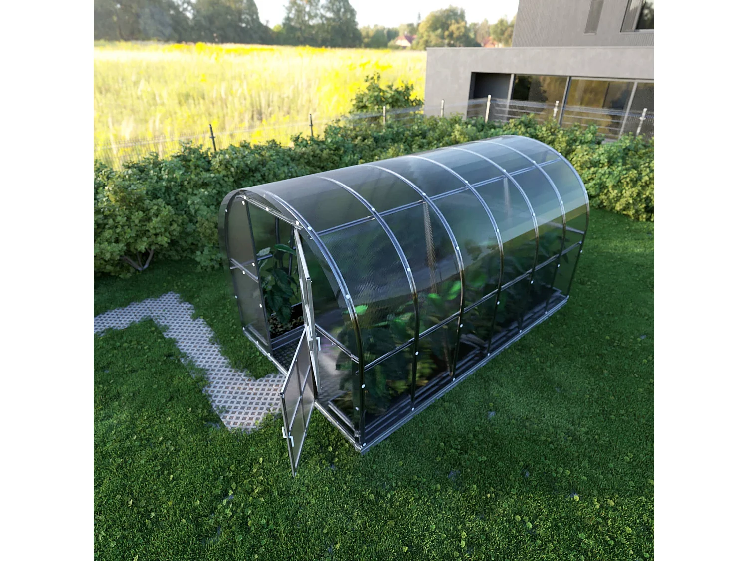 Klasika Greenhouses Arch KLASIKA Serre 6m² 3m x 2m Avec couverture en polycarbonate de 4 mm