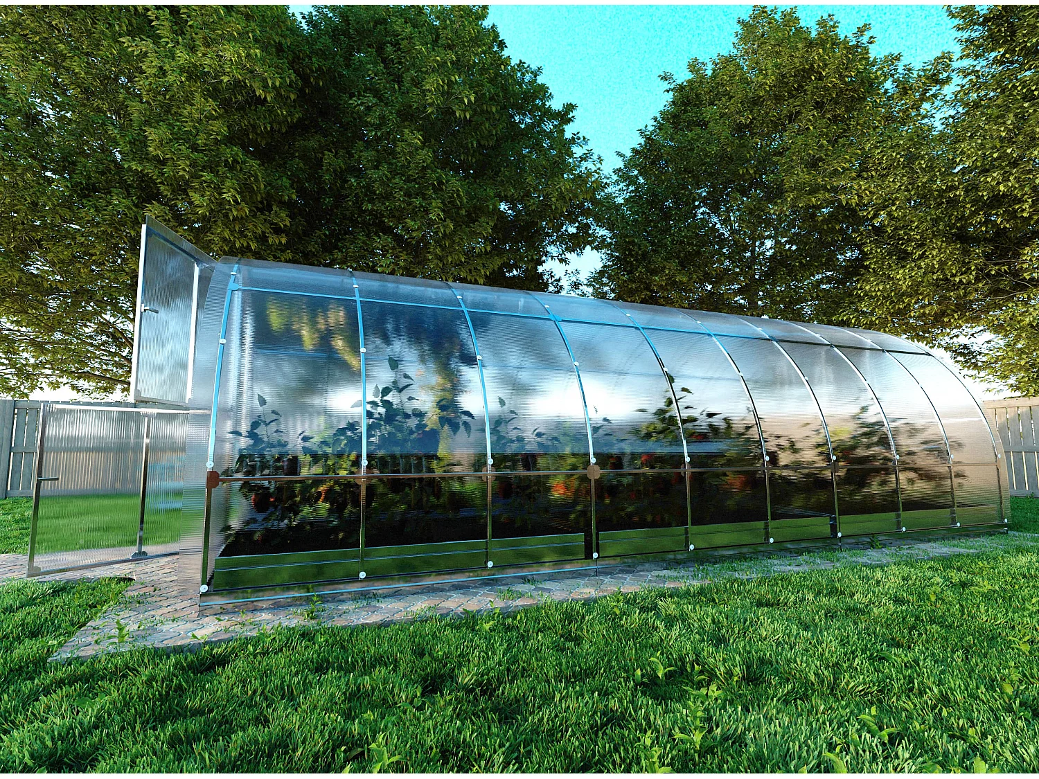 KLASIKA TUBE EXTRA 3x6m Gewächshaus mit Polycarbonat-Abdeckung, Automatischen Funktionen und Bewässerungssystem