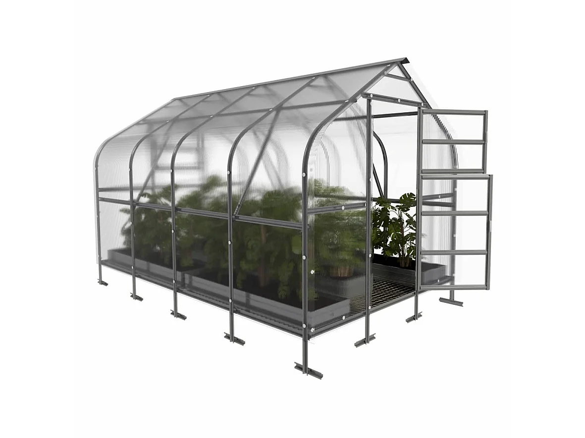 Klasika Greenhouses Drop KLASIKA Gewächshaus 10m² 2,5m x 4m Mit 6 mm Polycarbonatabdeckung
