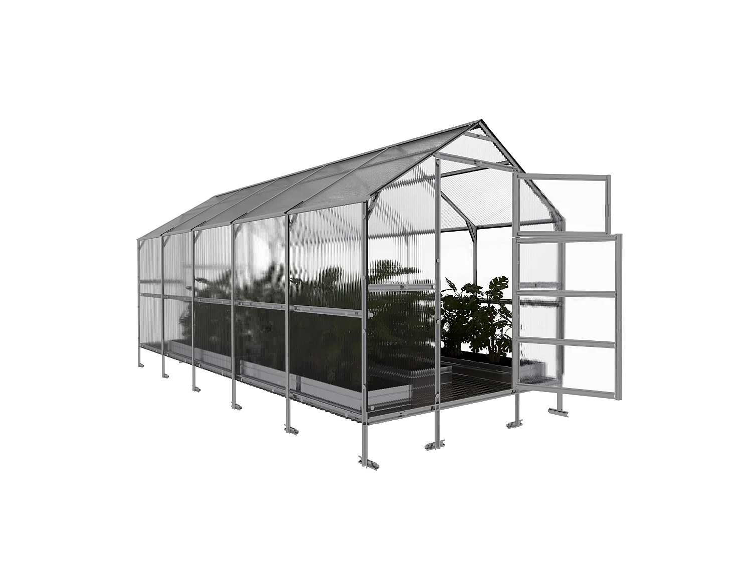 Klasika Greenhouses Bernard KLASIKA Gewächshaus 2,35 x 5 m 11,75 m²  Mit 4 mm Polycarbonatabdeckung