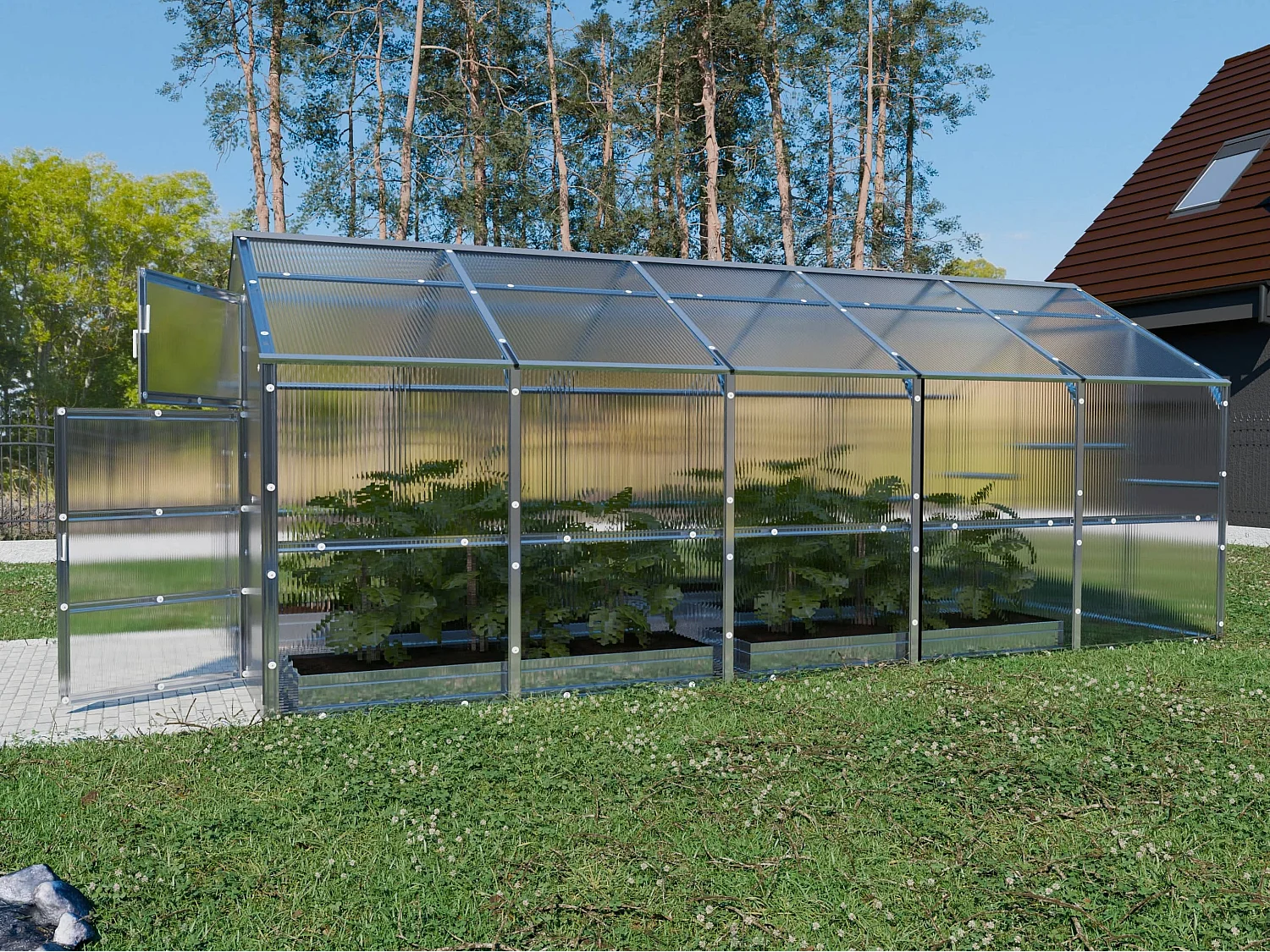 Klasika Greenhouses Bernard KLASIKA Gewächshaus 2,35 x 5 m 11,75 m²  Mit 4 mm Polycarbonatabdeckung