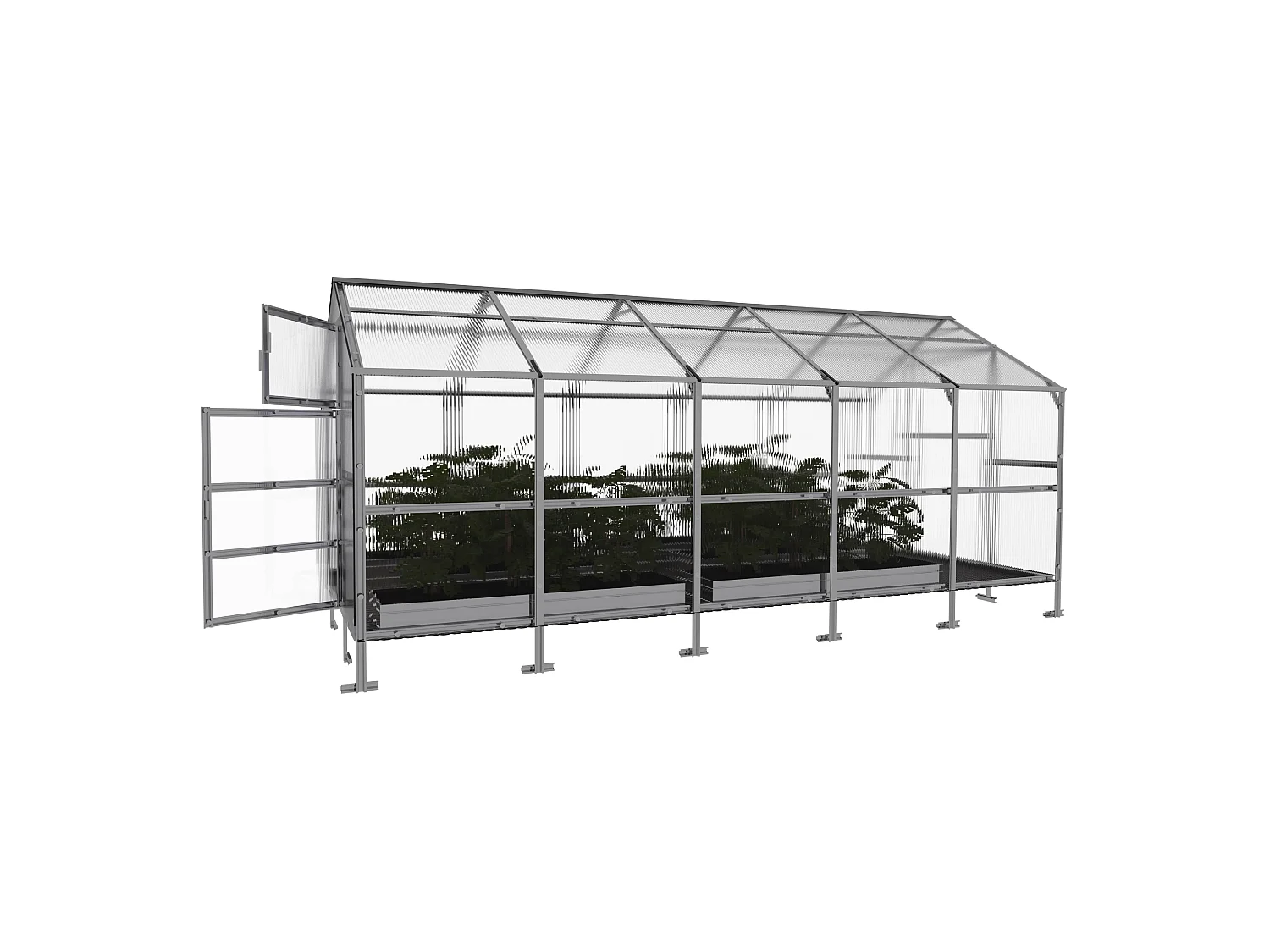 Klasika Greenhouses Bernard KLASIKA Gewächshaus 2,35 x 5 m 11,75 m²  Mit 4 mm Polycarbonatabdeckung