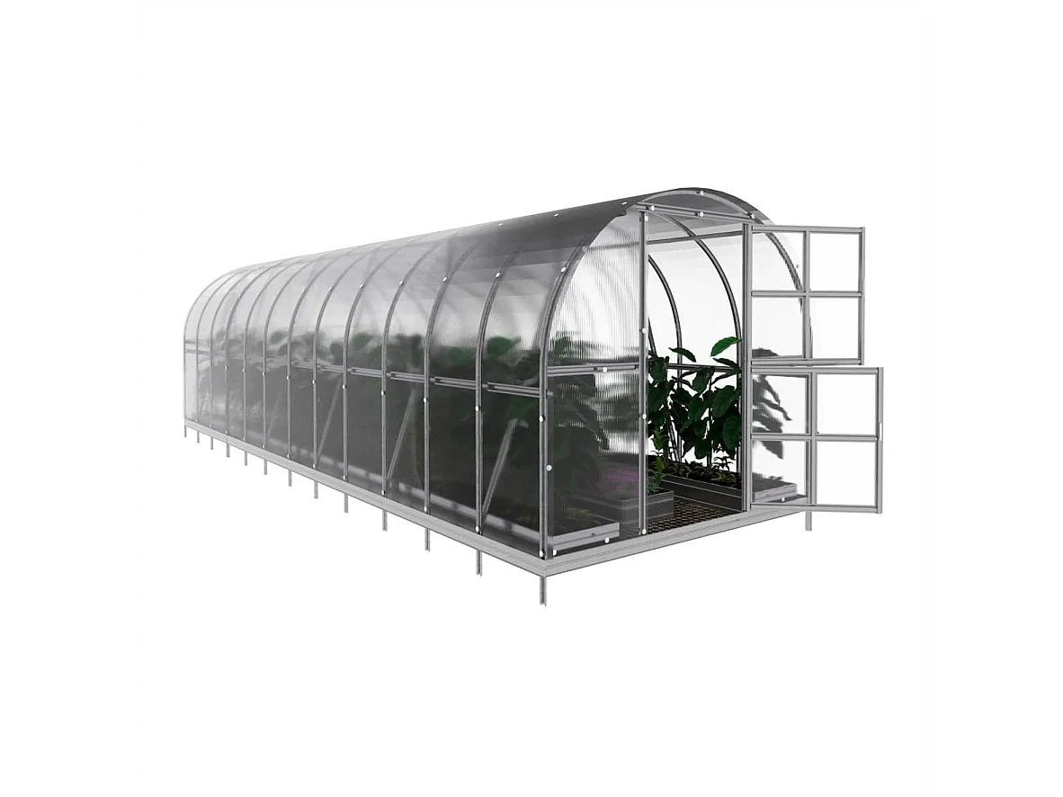 Klasika Greenhouses Arch KLASIKA Serre 36m² 3m x 12m Avec couverture en polycarbonate de 6 mm