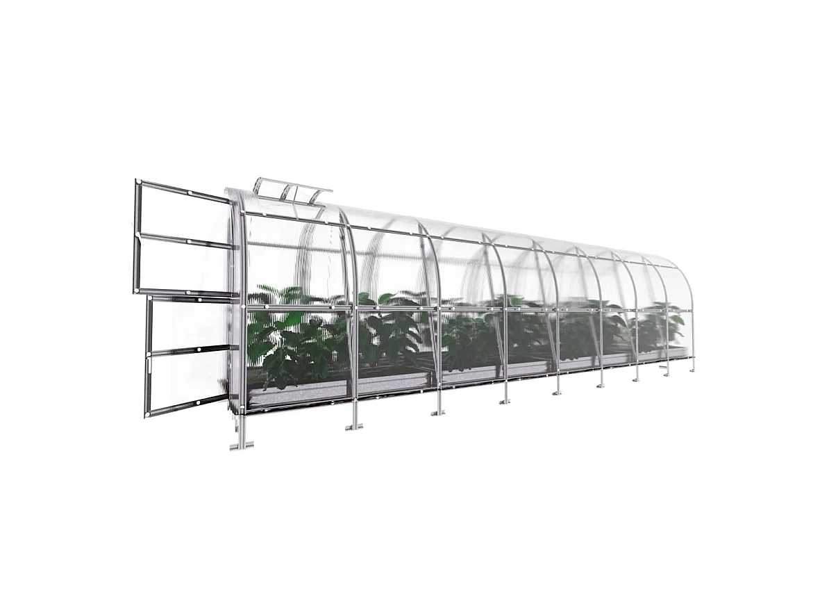 Klasika Greenhouses Slim KLASIKA Gewächshaus 16m² 2m x 8m Mit 6 mm Polycarbonatabdeckung