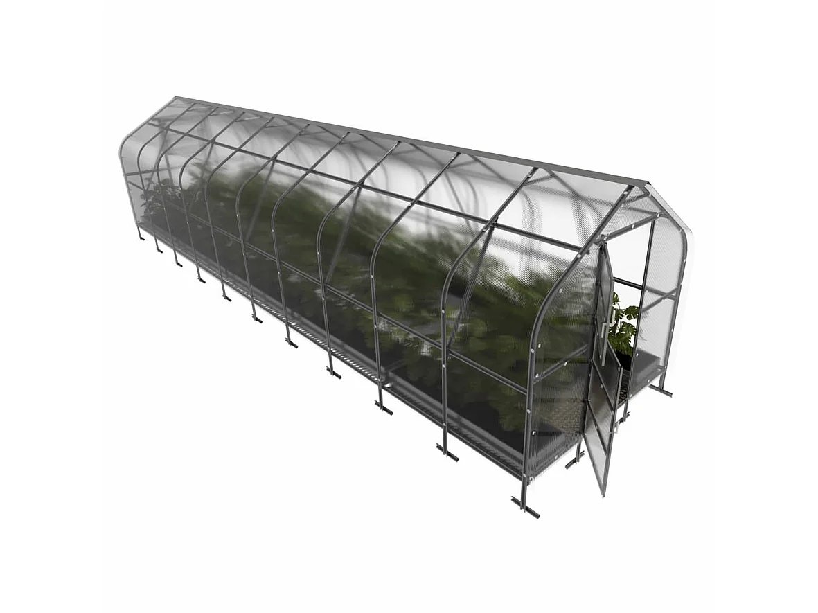 Klasika Greenhouses Drop KLASIKA Gewächshaus 30m² 2,5m x 12m Mit 4 mm Polycarbonatabdeckung