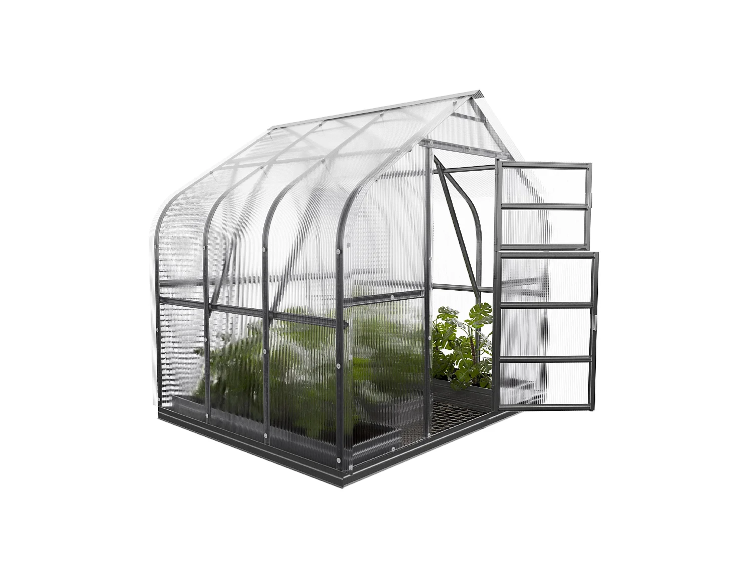 Modernes Kompakt-Gewächshaus KLASIKA Standard 5m2 mit Polycarbonat-Beschichtung und Automatischer Dachöffnung