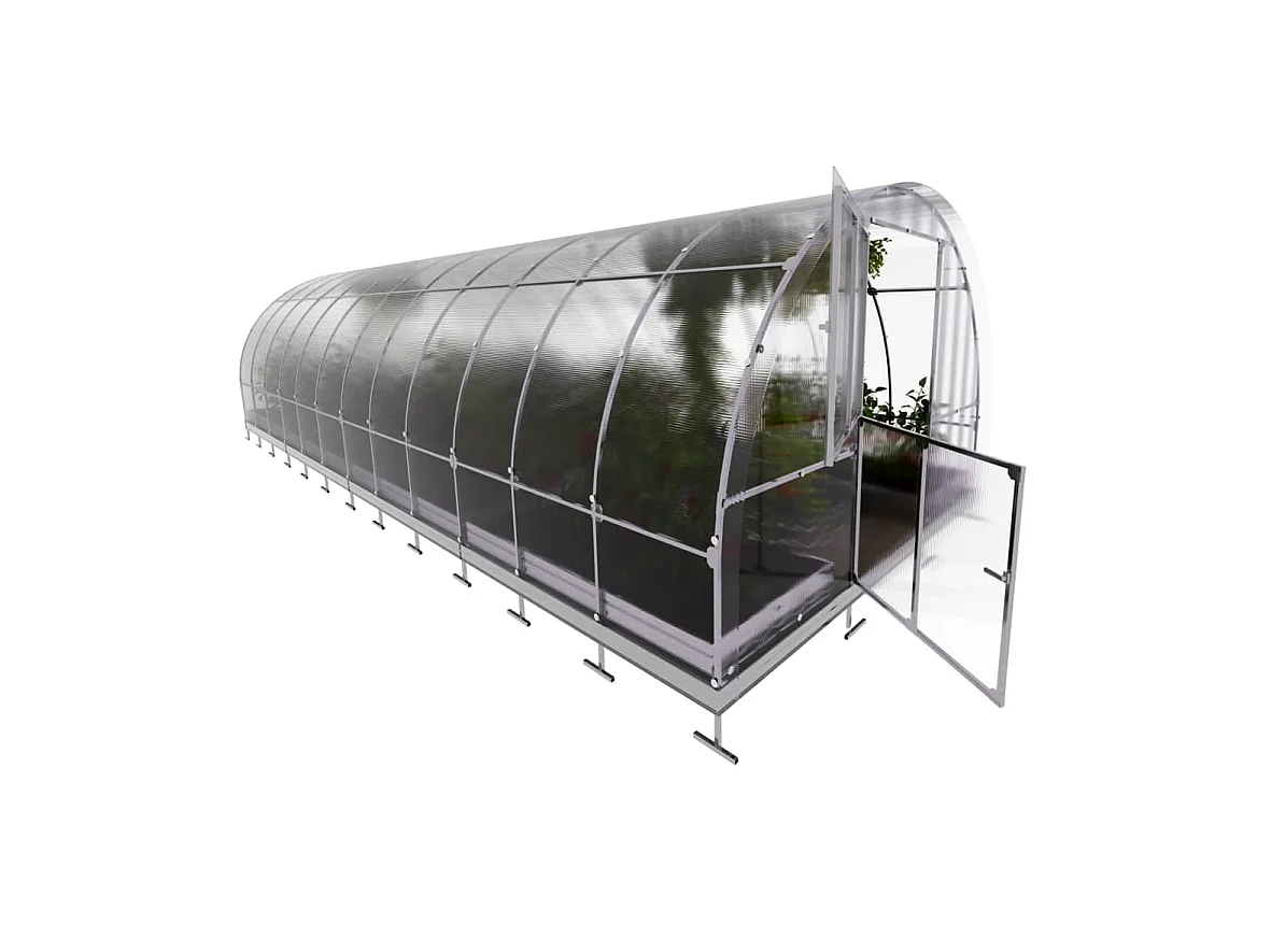 Klasika Greenhouses Tube KLASIKA Gewächshaus 24m² 3m x 8m Mit 6 mm Polycarbonatabdeckung