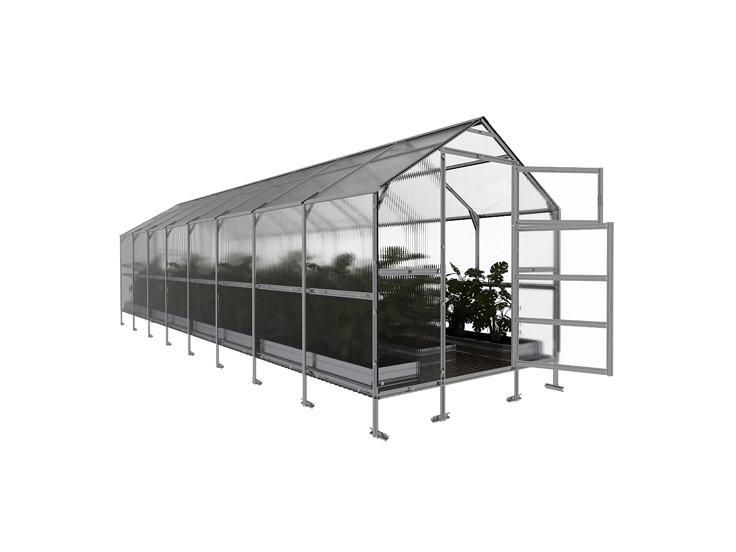 Klasika Greenhouses Bernard KLASIKA Gewächshaus 2,35 x 8 m 18,8 m²  Mit 4 mm Polycarbonatabdeckung