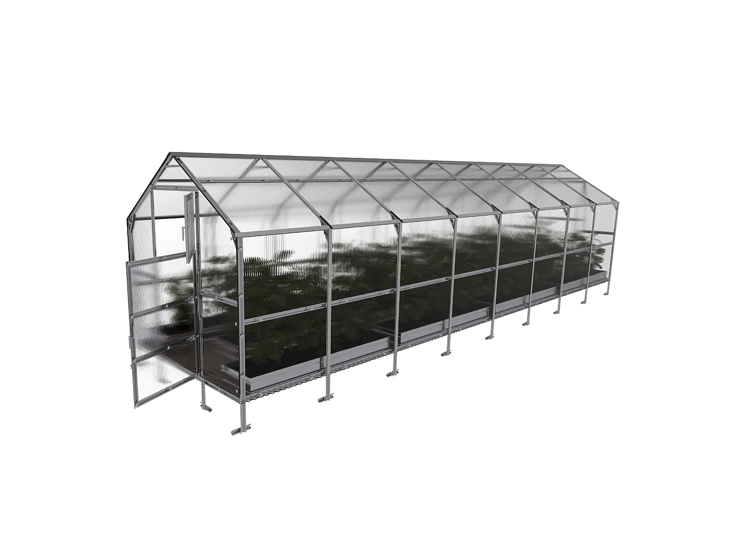 Klasika Greenhouses Bernard KLASIKA Gewächshaus 2,35 x 8 m 18,8 m²  Mit 4 mm Polycarbonatabdeckung