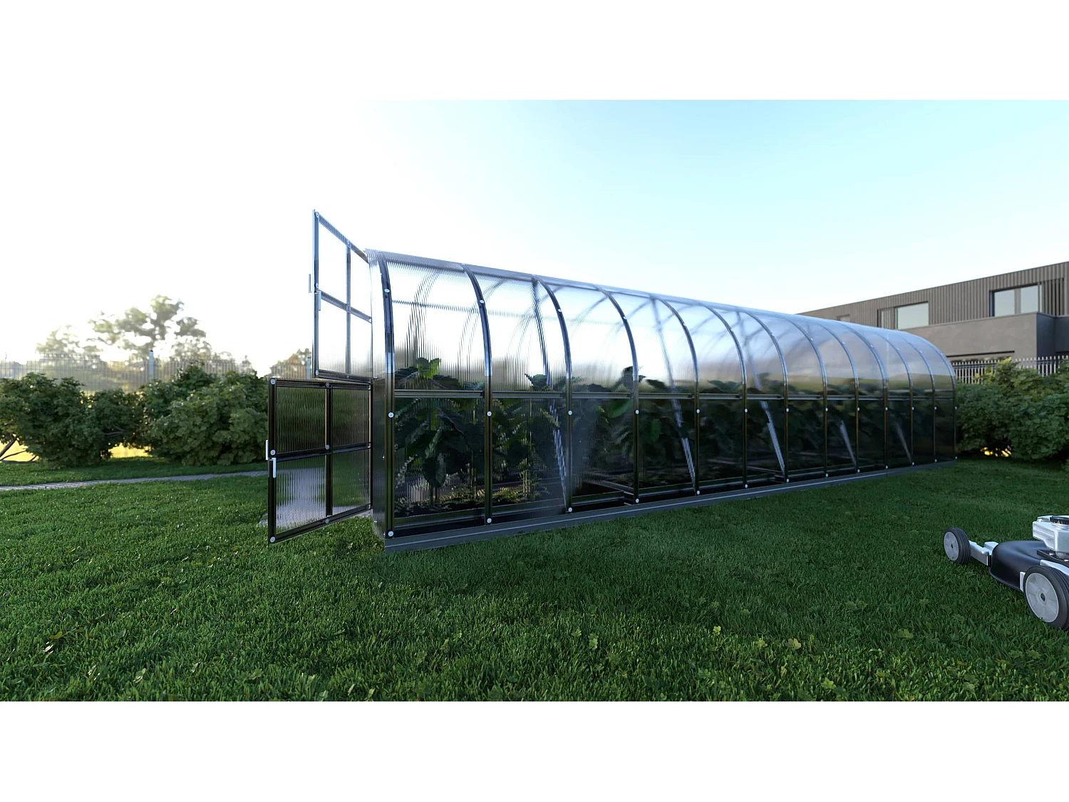 Klasika Greenhouses Arch KLASIKA Gewächshaus 24m² 3m x 8m Mit 4 mm Polycarbonatabdeckung