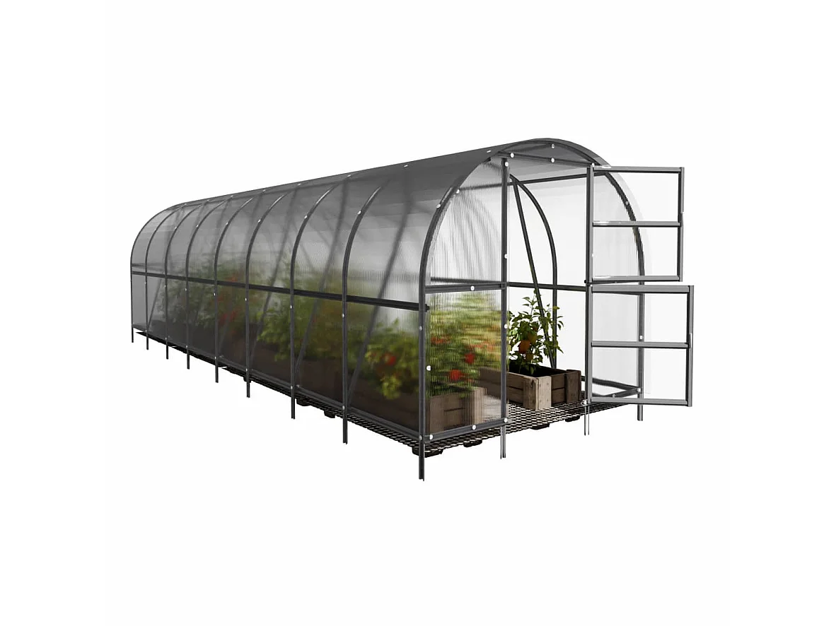 Klasika Greenhouses Baltic LT KLASIKA Gewächshaus 24m² 3m x 8m Mit 6 mm Polycarbonatabdeckung
