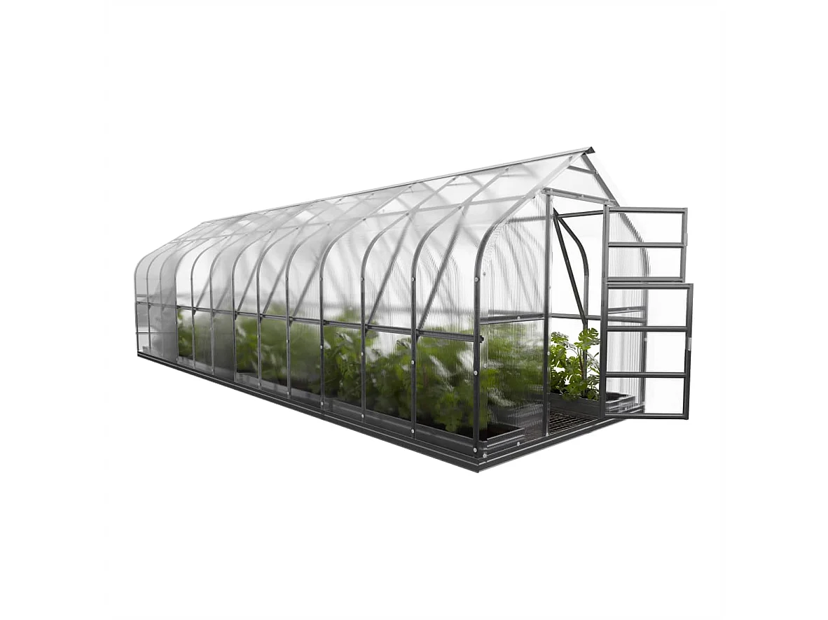 Klasika Greenhouses Standart KLASIKA Gewächshaus 20m² 2,5m x 8m Mit 6 mm Polycarbonatabdeckung & 4 Dachfensters
