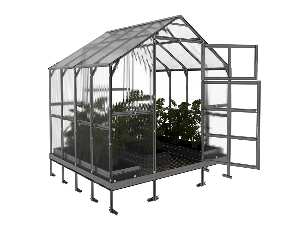 Klasika Greenhouses House KLASIKA Gewächshaus 4,98m² 2,35m x 2,12m Mit 6 mm Polycarbonatabdeckung