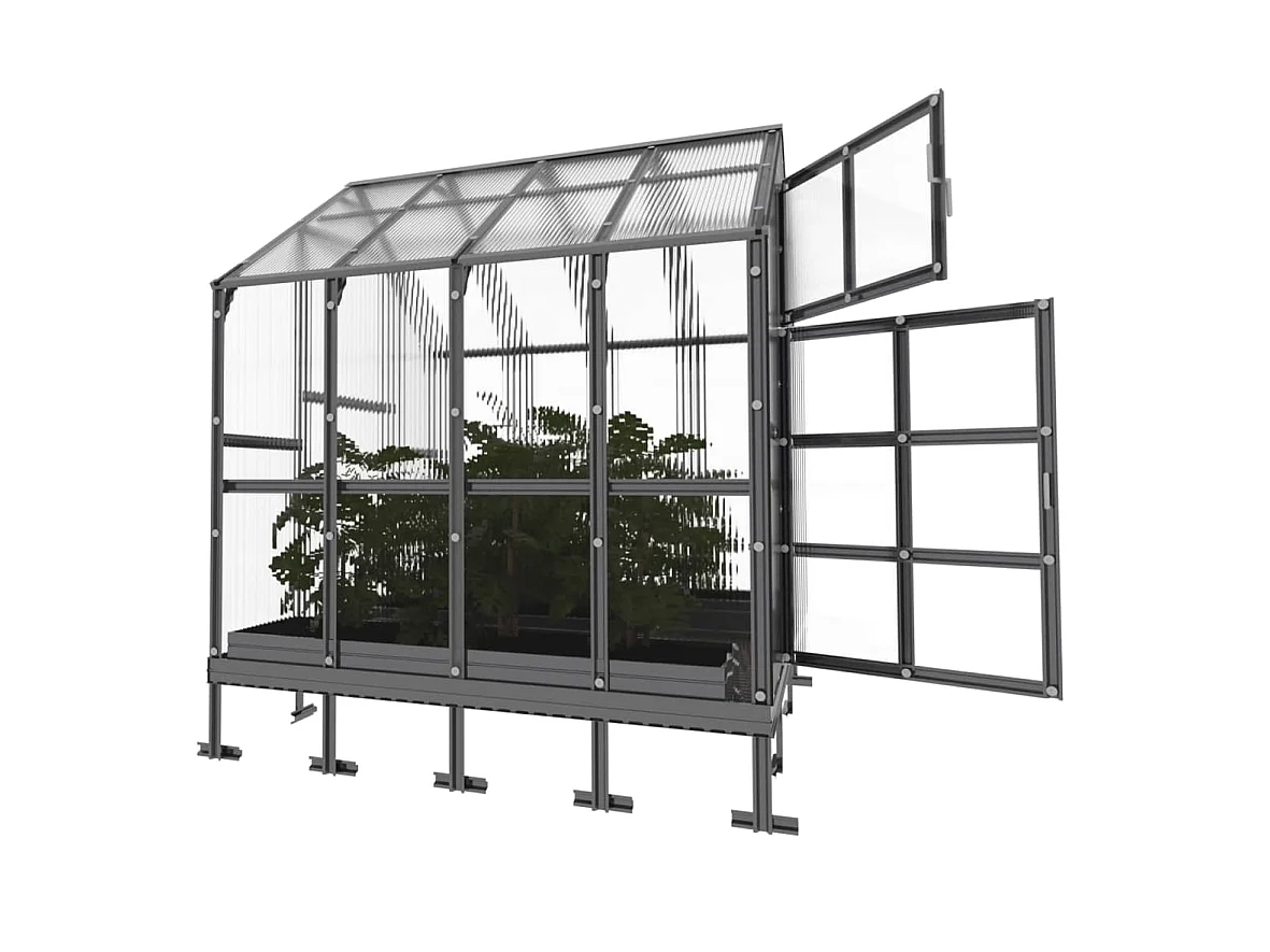 Klasika Greenhouses House KLASIKA Gewächshaus 4,98m² 2,35m x 2,12m Mit 6 mm Polycarbonatabdeckung