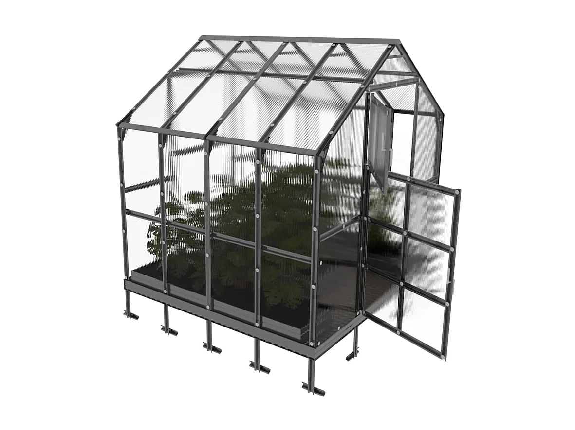 Klasika Greenhouses House KLASIKA Gewächshaus 4,98m² 2,35m x 2,12m Mit 6 mm Polycarbonatabdeckung