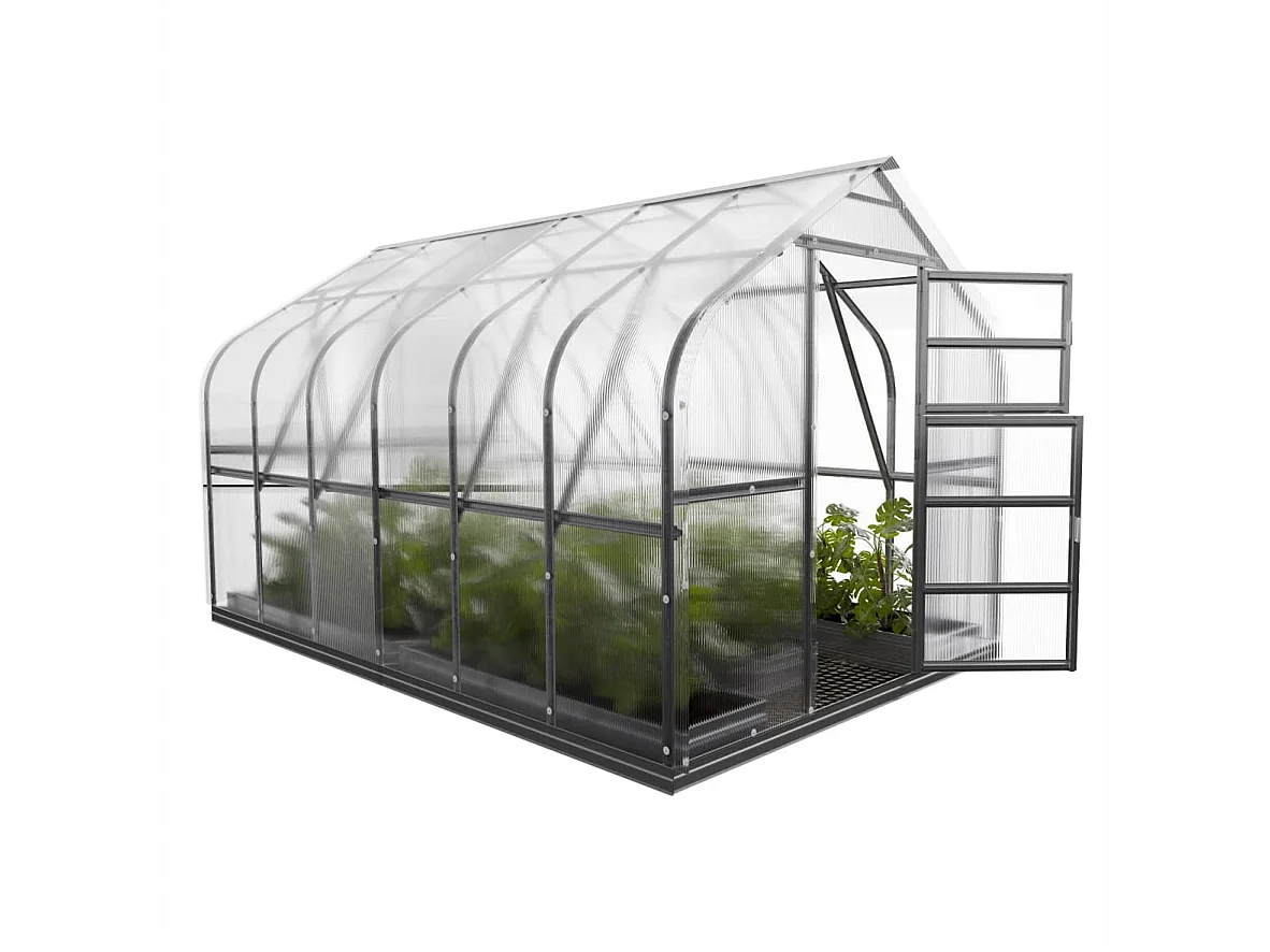 Klasika Greenhouses Standart KLASIKA Gewächshaus 10m² 2,5m x 4m Mit 6 mm Polycarbonatabdeckung & 2 Dachfensters