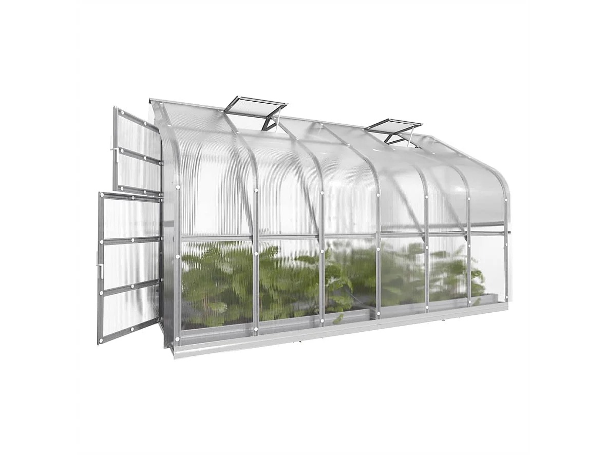 Klasika Greenhouses Standart KLASIKA Gewächshaus 10m² 2,5m x 4m Mit 6 mm Polycarbonatabdeckung & 2 Dachfensters