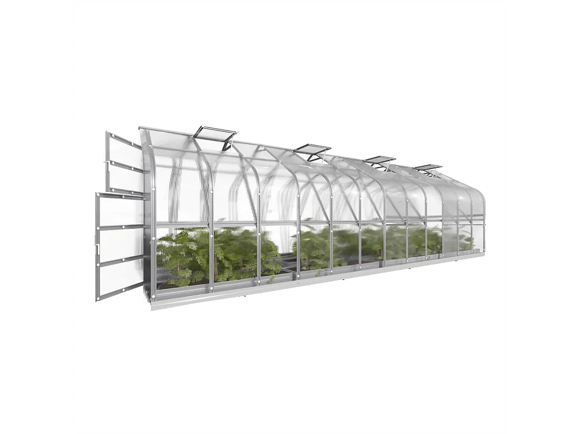 Klasika Greenhouses Standart KLASIKA Gewächshaus 20m² 2,5m x 8m Mit 4 mm Polycarbonatabdeckung & 4 Dachfensters