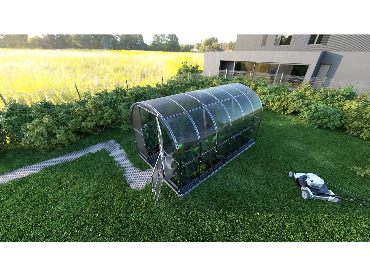 Klasika Greenhouses Arch KLASIKA Gewächshaus 12m² 3m x 4m Mit 6 mm Polycarbonatabdeckung