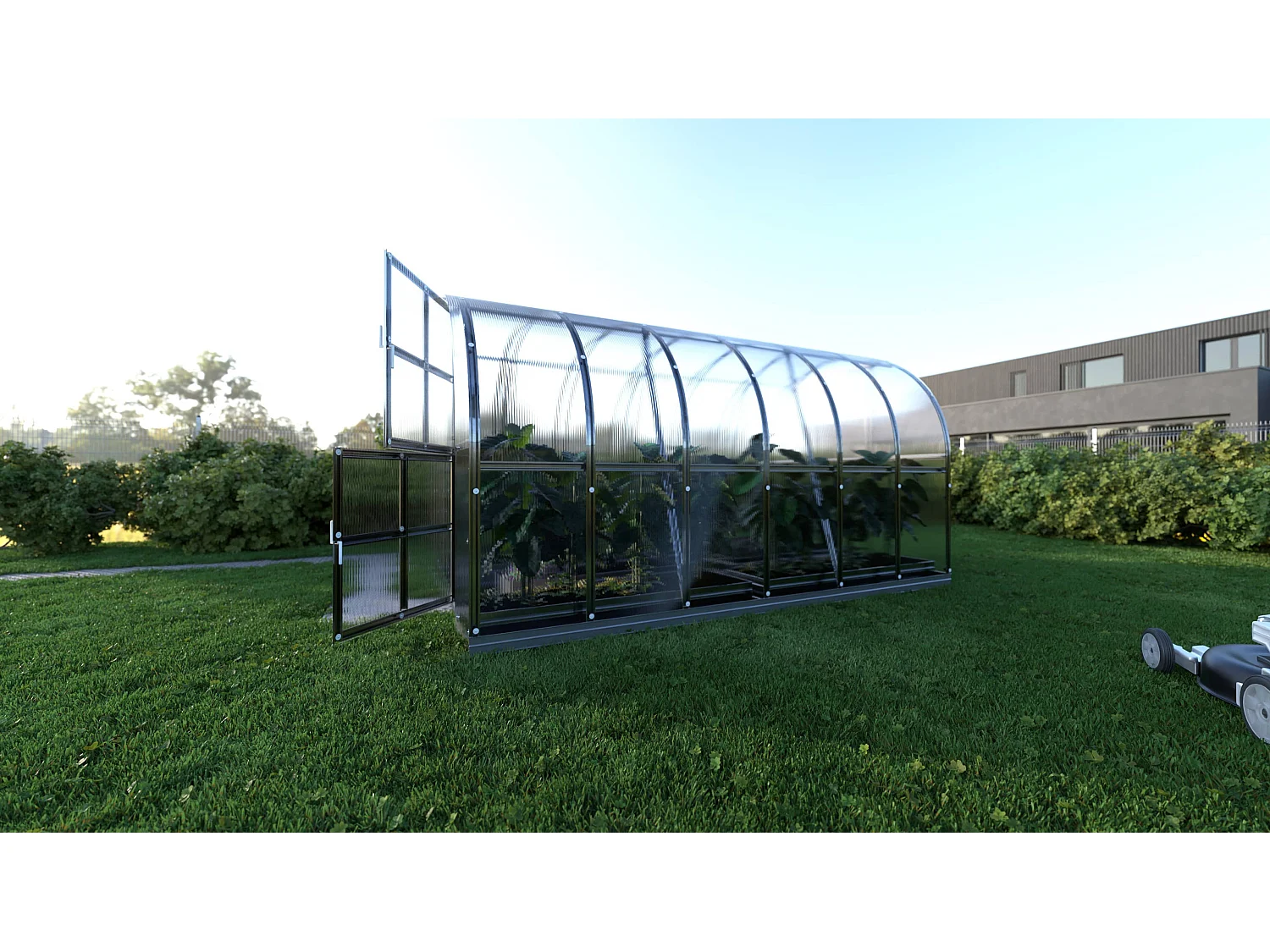 Klasika Greenhouses Arch KLASIKA Gewächshaus 12m² 3m x 4m Mit 6 mm Polycarbonatabdeckung