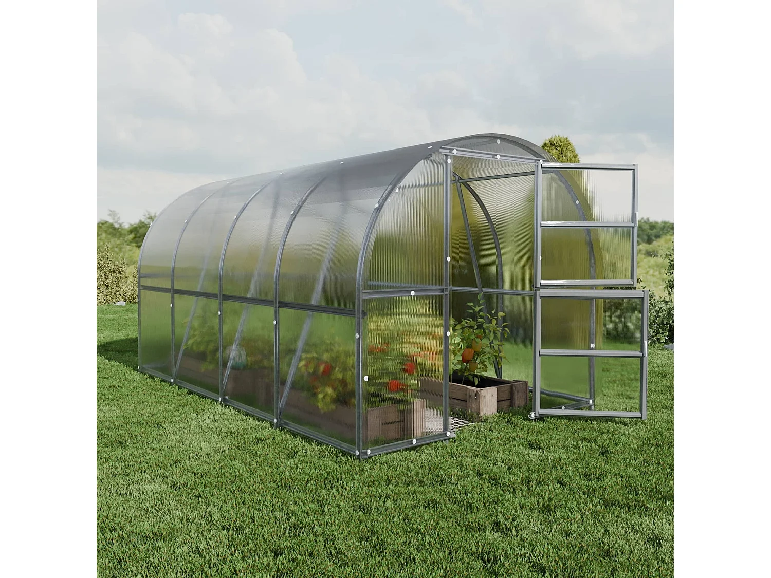 Klasika Greenhouses Baltic LT KLASIKA Gewächshaus 12m² 3m x 4m Mit 6 mm Polycarbonatabdeckung