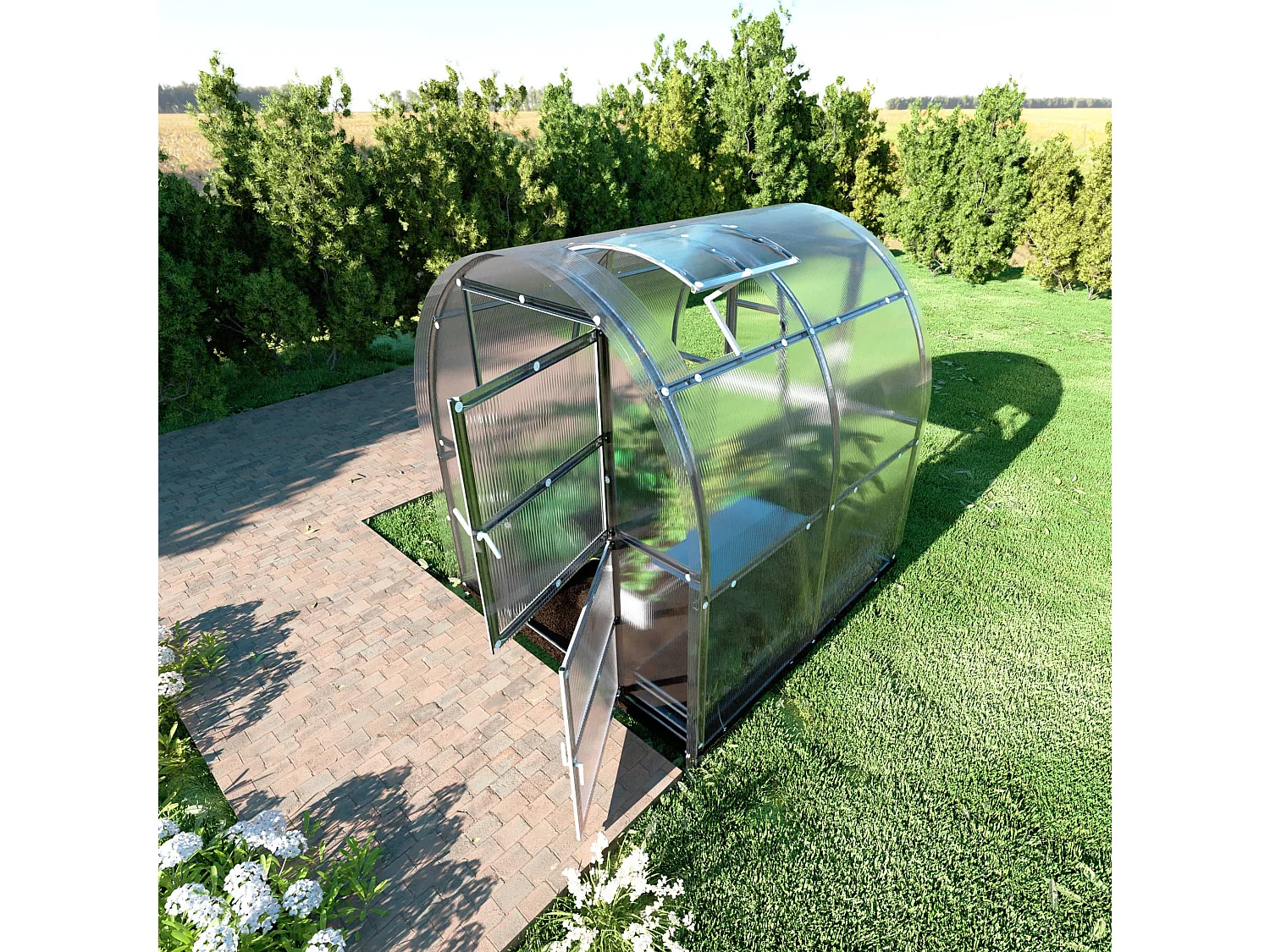 Klasika Greenhouses Slim KLASIKA Gewächshaus 4m² 2m x 2m Mit 4 mm Polycarbonatabdeckung
