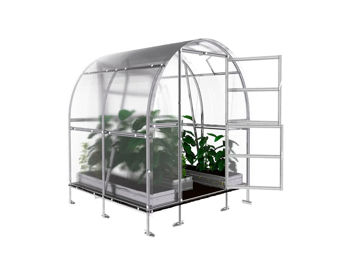Klasika Greenhouses Slim KLASIKA Gewächshaus 4m² 2m x 2m Mit 4 mm Polycarbonatabdeckung