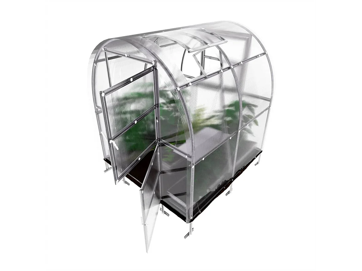 Klasika Greenhouses Slim KLASIKA Gewächshaus 4m² 2m x 2m Mit 4 mm Polycarbonatabdeckung