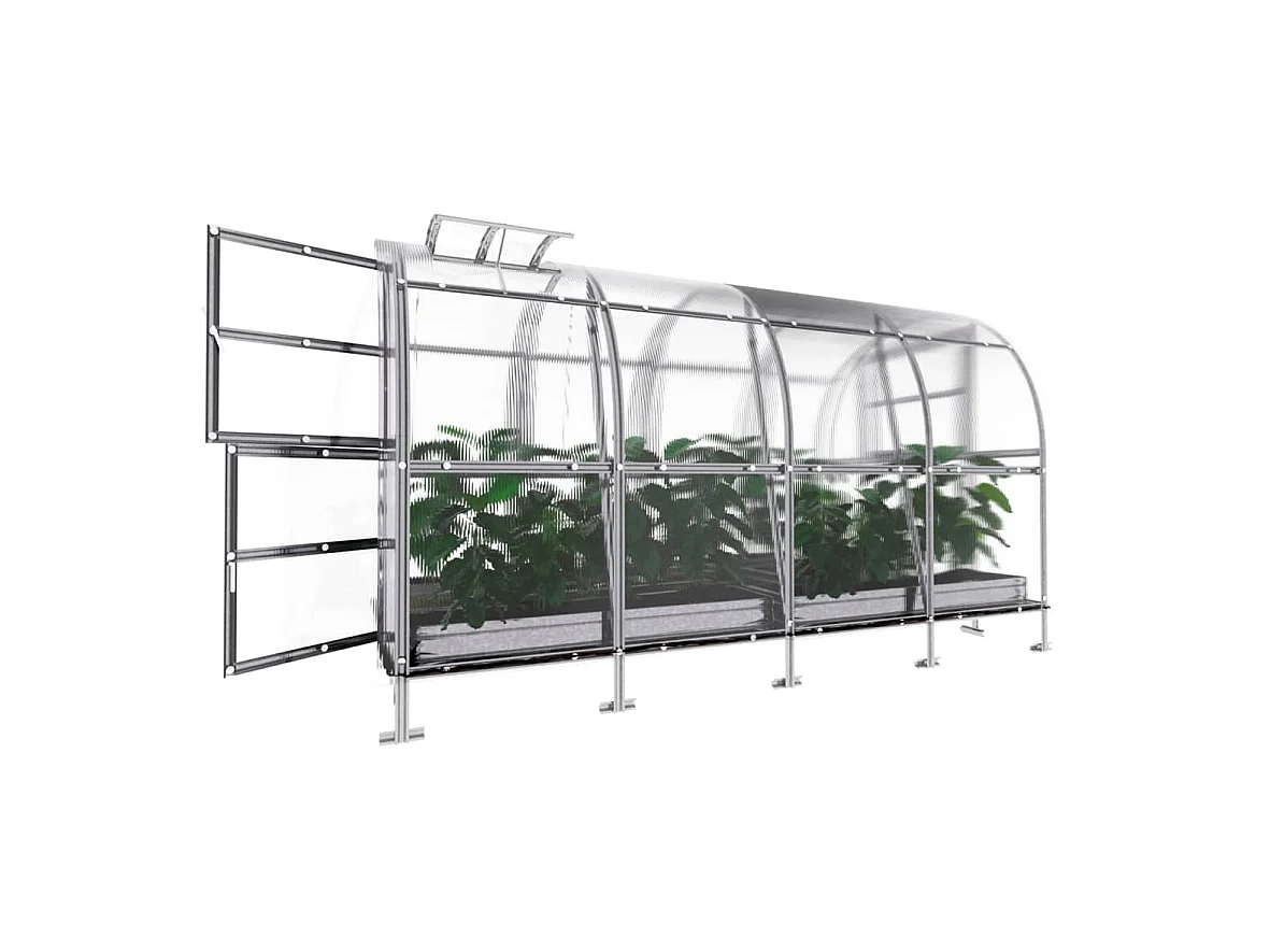 Klasika Greenhouses Slim KLASIKA Gewächshaus 8m² 2m x 4m Mit 4 mm Polycarbonatabdeckung