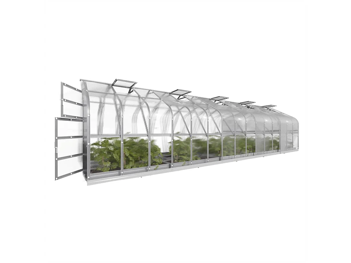 Klasika Greenhouses Standart KLASIKA Gewächshaus 25m² 2,5m x 10m Mit 6 mm Polycarbonatabdeckung & 5 Dachfensters